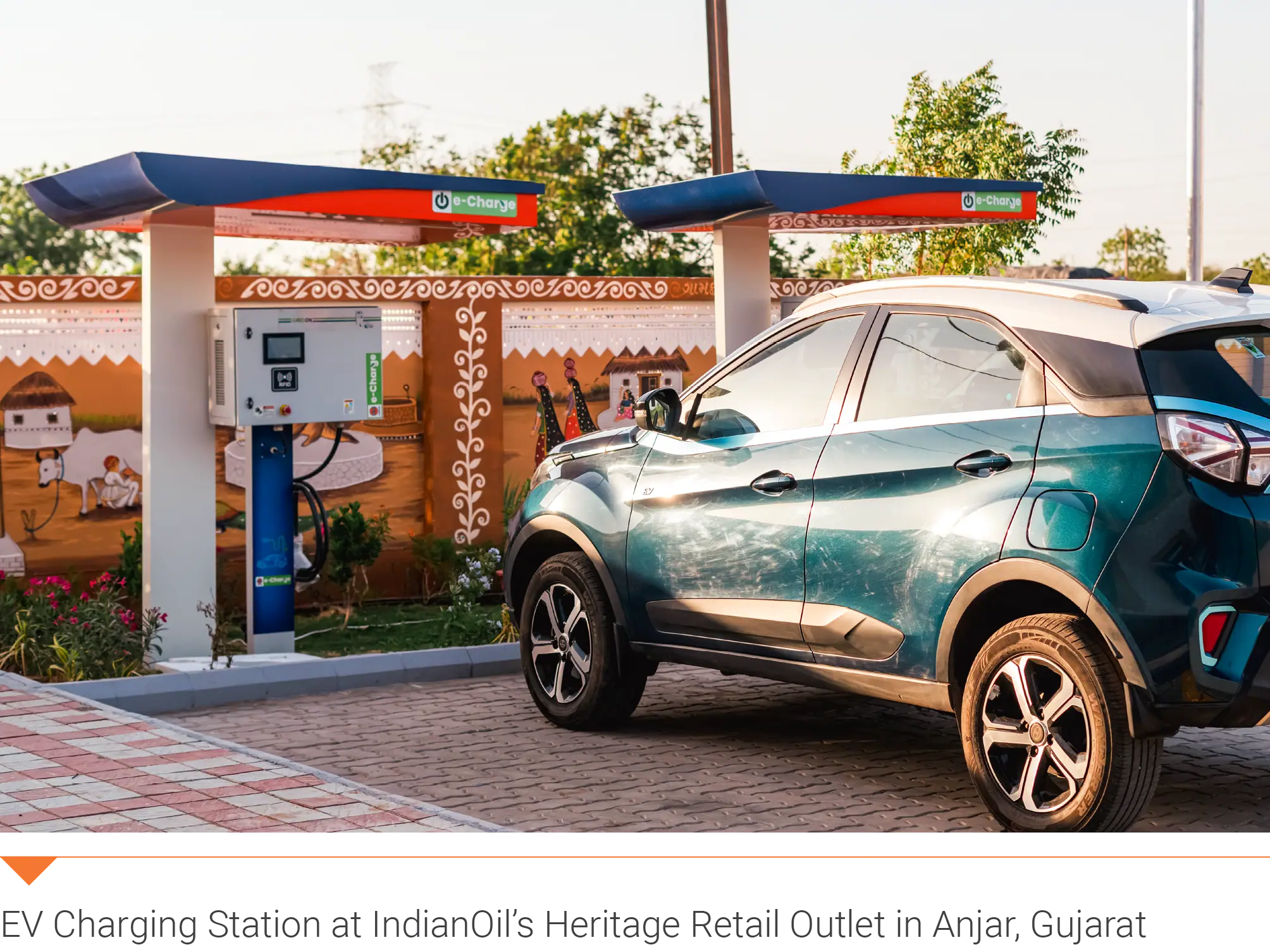 EV Charging Station at IndianOil’s Heritage Retail Outlet in Anjar, Gujarat